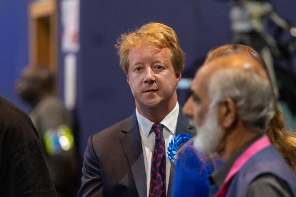 Paul Bristow awaiting result of the count in Peterborough. Photo: Terry Harris 