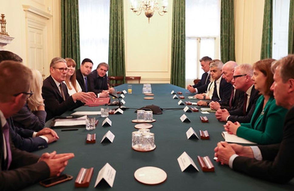 Prime Minister Keir Starmer hosts Metro Mayors from across the United Kingdom in 10 Downing Street. Picture by Simon Dawson / No 10 Downing Street. Mayor Dr Nik Johnson, is front left. Further pictures at end of release. Government Flickr Page: Prime Minister Keir Starmer hosts Metro Mayors | 08/07/2024.… | Flickr