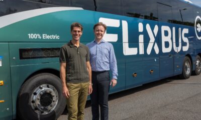 Andreas Schorling, Managing Director of FlixBus UK (left) with Jonathan Ziebart UK Managing Director of Ascendal, Whippet’s parent company