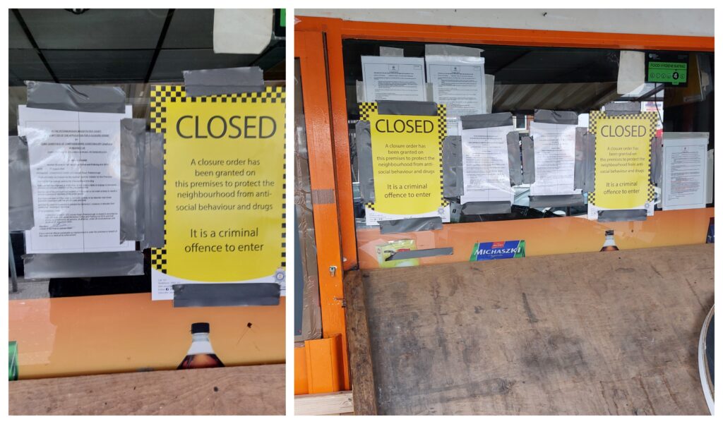 The closure notice was served on Constanta Shop, 272 Lincoln Road, Millfield, on 22 July following a warrant carried out by the Neighbourhood Support Team (NST) where drugs and weapons were found, resulting in two men being arrested.